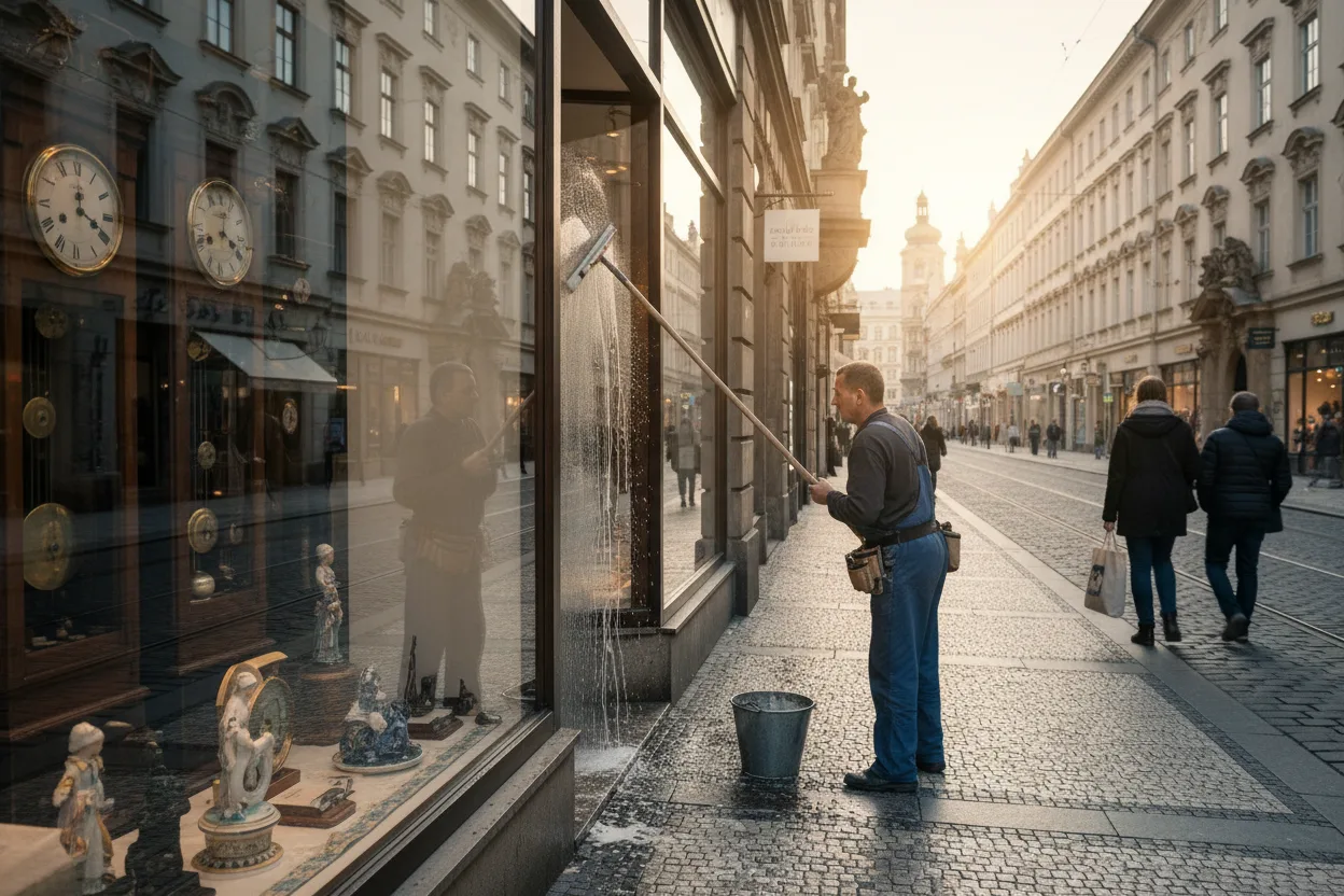Fotografie služby – Mytí výloh Brno